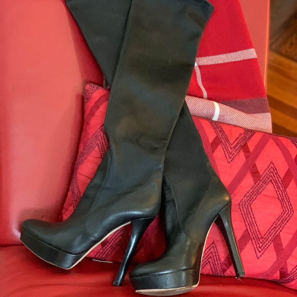Miu miu knee high leather boots